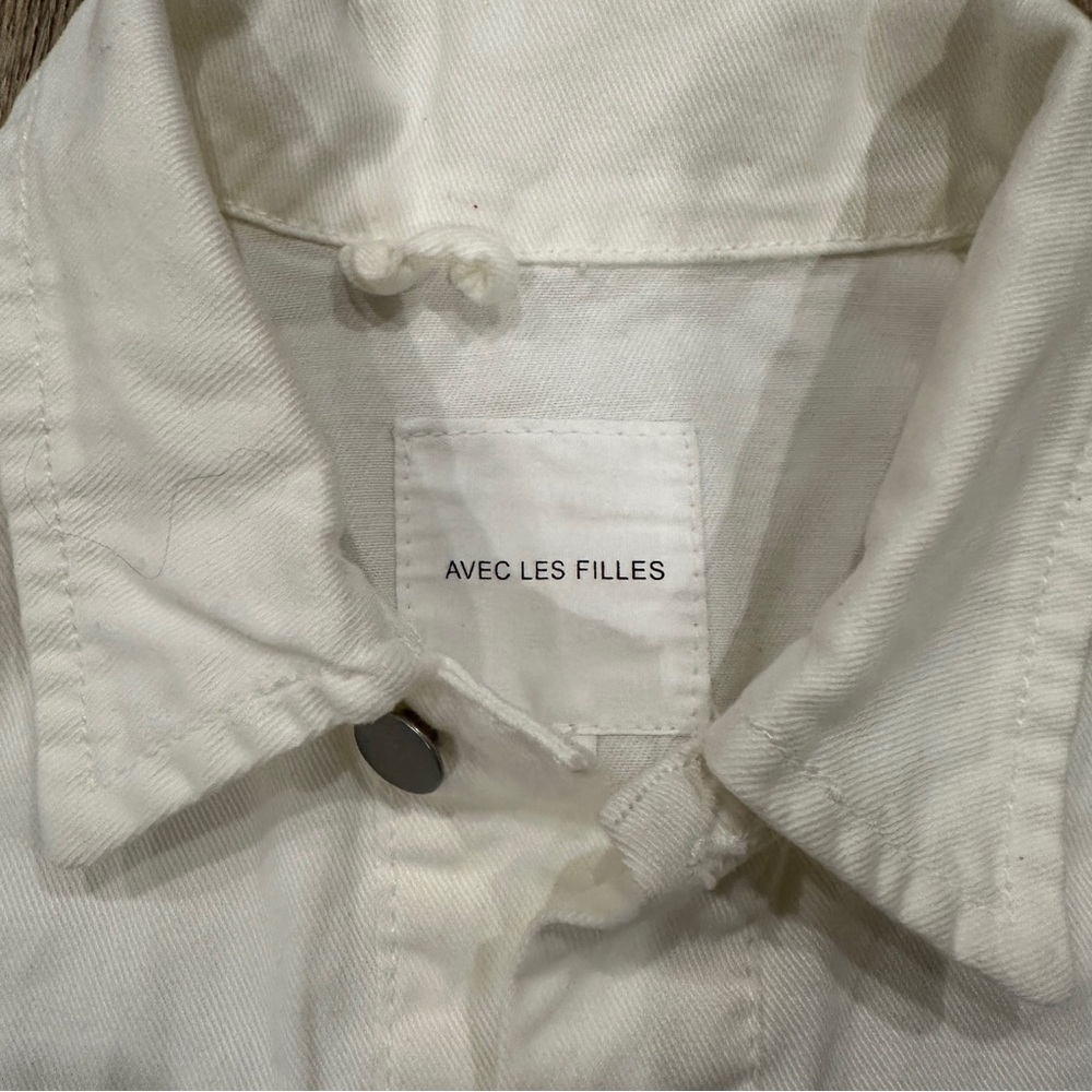 Avec Les Filles Cream Denim Jacket - Picture 3 of 7